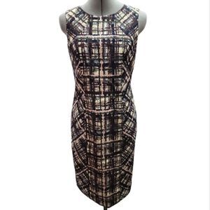 Brooks Brothers Abstract Plaid Print Sheath Dress